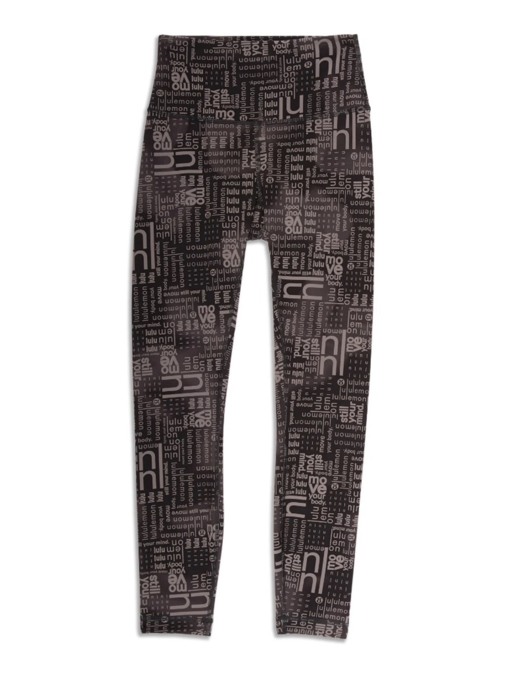 lululemon athletica Black Allover Logo High-Rise Leggings - Size 0